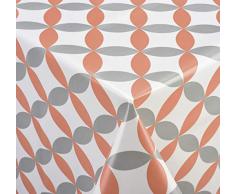 Venilia Tischdecke Luna Tischtuch Tischwäsche Wachstuch pflegeleicht wasserabweisend Quadratisch, Pvc-Polyester, Lunar orange, 140 x 140 cm