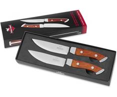 Steak Champ SteakChamp Messer mit Holzgriff, 2er Set, Holz, Silver, 28.5 x 8.8 x 2.5 cm