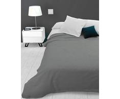 Soleil docre Adele, Tagesdecke, Sofa-Überwurf, Polycotton, Grau, 220 x 240 cm