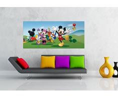 AG Design FTDh 0643 Micky Maus Freunde Disney Papier Fototapete Kinderzimmer, 202 x 90 cm, 1 Teil, Mehrfarbig, 0,1 x 202 x 90 cm