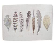 CREATIVE TOPS Platzsets, Motiv Feder, rechteckig, mit Kork-Rückseite, Mehrfarbig, 40 x 29 cm