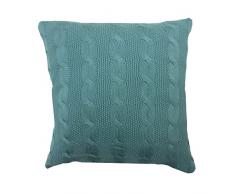 highams Uni Kabel Knit Kissenhülle Kissen Fall Sofa ungefüllt 43 x 43 cm 43,2 x 43,2 cm, 100 % Baumwolle, Hellblau, 17x17 - 43 x 43 cm