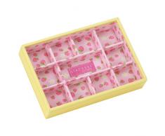 Stackers Mini Größe gelb 11 Abschnitt Schmuckkästchen mit Erdbeere Futter