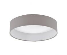 EGLO LED Deckenlampe Palomaro, Deckenleuchte Stoff, Wohnzimmerlampe aus Textil, Kunststoff, Farbe: taupe, weiß, Ø: 32 cm