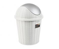 Stefanplast Elegance Mülleimer mit Schwingdeckel, weiß, 28 x 28 x 38 cm