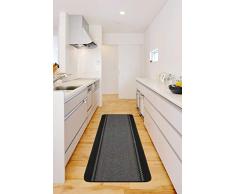 William Armes Dandy Kilkis waschbar Küche Hall Läufer, 180 cm Länge x 67 cm Breite, Polypropylen, Schwarz, 180 x 67 x 1 cm