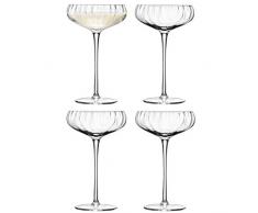 LSA International Aurelia Champagner Untertasse, Glas, transparent, 300 ml, 4 Stück