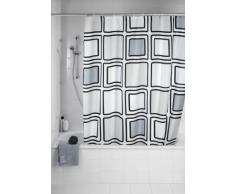 WENKO 20049100 Anti-Schimmel Duschvorhang Mono - Anti-Bakteriell, waschbar, mit 12 Duschvorhangringen, 100 % Polyester Mehrfarbig
