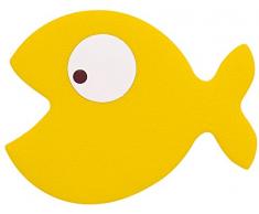 Spirella Duschmatte Badematte Badewanneneinlage Anti Rutsch Pads Fisch Gelb - 5 Stück - antibakteriell rutschfest mit Saugnäpfen - ca. 13 x 12,5 cm