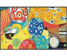 wash + dry 078494 Colour fantasy with parrot Fußmatte Acryl 75 x 120 x 0.7 cm, bunt