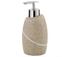 kela Seifenspender Talus aus Poly in beige, Plastik, 7.5 x 7.5 x 16 cm