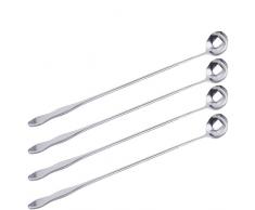 InBlossoms Long Handle Löffel, 12-Zoll-Edelstahl Iced Teelöffel zum Mixen, Cocktail Rühren, Kaffee, 4er Set