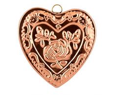 Old Dutch Solid Heart Rose Form zum Backen, Kupfer