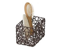 WENKO 20370100 Aufbewahrungskorb Curly Braun, Badkorb, Zellstoff, 15 x 11 x 10.5 cm, Braun