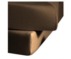 Fleuresse Colours Spannbettlaken, Uni-Mako-Satin, zartbitter, 160 x 200 cm