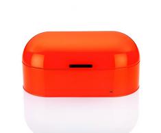 Kela 11173 Brotkasten, Glänzendes Metall, 44 x 21,5, Höhe: 22 cm, Frisco, orange