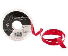 Berisfords 3501 Doppelseitiges Satinband, 20 m x 10 mm, Rot
