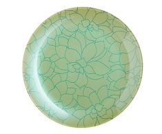 Luminarc 00314 Dajar Dessertteller Hartglasgeschirr Teller, Eßteller Fleurs De Bach 20 cm, Glas, grün