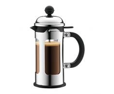 Bodum CHAMBORD Kaffeebereiter (French Press System, Auslaufschutz, Edelstahlrahmen, 1,0 liters) glänzend