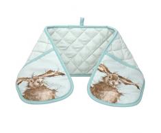 Wrendale Doppelter Ofenhandschuh (Hare), Baumwolle, merhfarbig, 88 x 18 x 1 cm