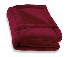 CelinaTex Montreal Kuscheldecke 150 x 200 cm Bordeaux rot Coral Fleece Wohndecke Mikrofaser Tagesdecke Sofadecke