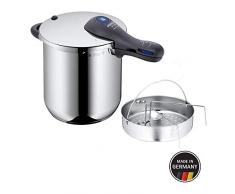 WMF Perfect Plus Schnellkochtopf 8,5l mit Einsatz, Schnelltopf 22 cm, Cromargan Edelstahl poliert, Induktion, 2 Kochstufen, Einhand-Kochstufenregler