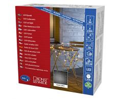 Konstsmide 3749-800 LED Lichternetz / für AuÃen (IP44) / VDE geprüft / 24V AuÃentrafo / 64 bernsteinfarbene Dioden / schwarzes Kabel