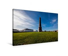 Calvendo Premium Textil-Leinwand 90 cm x 60 cm quer, Borkum - Neuer Leuchtturm | Wandbild, Bild auf Keilrahmen, Fertigbild auf echter Leinwand, Leinwanddruck Natur Natur
