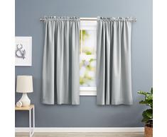 AmazonBasics wärmeisolierender Verdunkelungsvorhang, 2 Stück, 168 x 137 cm (BxL), Hellgrau