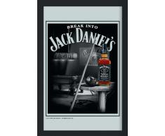 empireposter Jack Daniels Whiskey Billiard - Bedruckter Spiegel mit Kunststoff Rahmen in Holzoptik, Kult-Spiegel - Grösse 20x30 cm