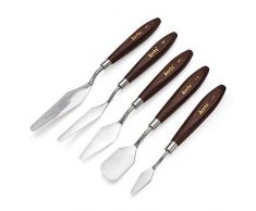 Arrtx 5 Stück Malmesser Edelstahl Spachtel Palette Messer Ölgemälde Zubehör Farbmischset für Öl Leinwand Acryl Malerei Arrtx
