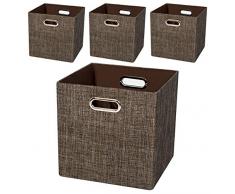 posprica faltbar Jute Storage Bin Organizer Korb für Schlafzimmer, Schrank, Spielzeug, Wäsche braun
