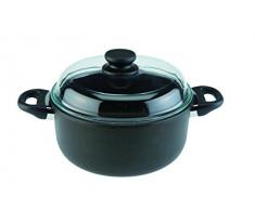 SKK 254 Titanium 2000 Plus - Gusstopf mit Glasdeckel, ø 24 cm, keramisch verstärkt, antihaft-beschichteter Topf, Made in Germany