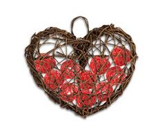 Relaxdays Deko Herz Holz groß, Holzherz zum Aufhängen, 3D Herzdeko Landhaus, 50 cm Natur, 14 x 50 x 45 cm