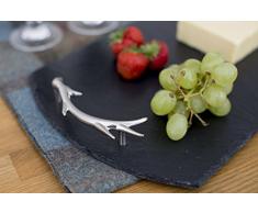 The Just Slate Company Medium Serviertablett mit Antler Griffen