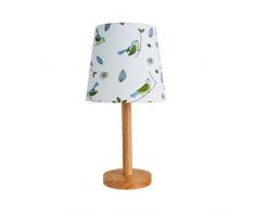 Pauleen Cute Bird 48036 Tischleuchte max. 20W Tischlampe für E27 Lampen Kinderzimmerlampe Vogel Grün Blau Stoff/Holz ohne Leuchtmittel