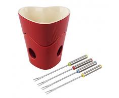 Tala Originals Herz Fondue mit 4 Gabeln aus Edelstahl, rot