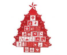 The Christmas Workshop 86140 Adventskalender mit Schubladen, Holz, Weihnachtsbaum, Rot/Weiß