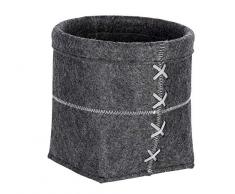 WENKO Aufbewahrungskorb Mara Filz M - Badkorb, Küchenkorb, 20 x 15 x 20 cm, Anthrazit