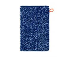 möve Denim Waschhandschuh Fischgrat mit Hoch - / Tief- Struktur 17 x 25 cm aus 100 % Baumwolle, denim