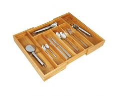 axentia Besteckkasten, Bambus, Braun, 48,5 x 37 x 5,3 cm