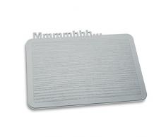 koziol Frühstücksbrettchen Happy Board Mmmmhhh…, Kunststoff, solid cool grey, 19.2 x 24.7 x 0.5 cm