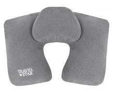 travelstar: aufblasbares Nackenkissen mit Fleece-Bezug und Kopfstütze, verschiedene Farben (TS-N-2022)