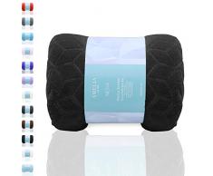 AmeliaHome Nessa Kuscheldecke, Polyester, Schwarz, 220 x 240