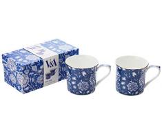 Set of 2 V&A William Morris Wild Tulip Fine Bone China Mugs (Becher)