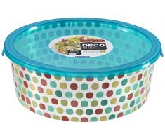 CURVER Frischhaltedose Deco Chef Punkte-Motiv 2.0L rund, Plastik, bunt, 21.5 cm