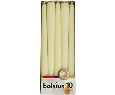 Ivyline Bolsius 103600352205 Wachskerze, Box mit 10 Stück, 245 x 24 mm, elfenbein
