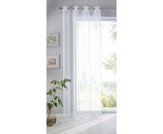 Gardine Ösen Schal Stern Weiß Vorhang Pompei Relief Stickerei Transparent Raffhalter 1er-Pack HxB 225x140 cm, 10000178