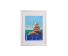 MAUL Bilderrahmen Aluminium, für Bildgrößen 13 x 17 cm, mit Passepartouteinleger, silber