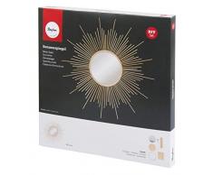 Rayher 62917000 Bastelset Sonnenspiegel mit Holzstrahlen, groß, Gesamtdurchmesser 63 cm, Spiegel 20 cm Ø, Wandspiegel, Dekospiegel